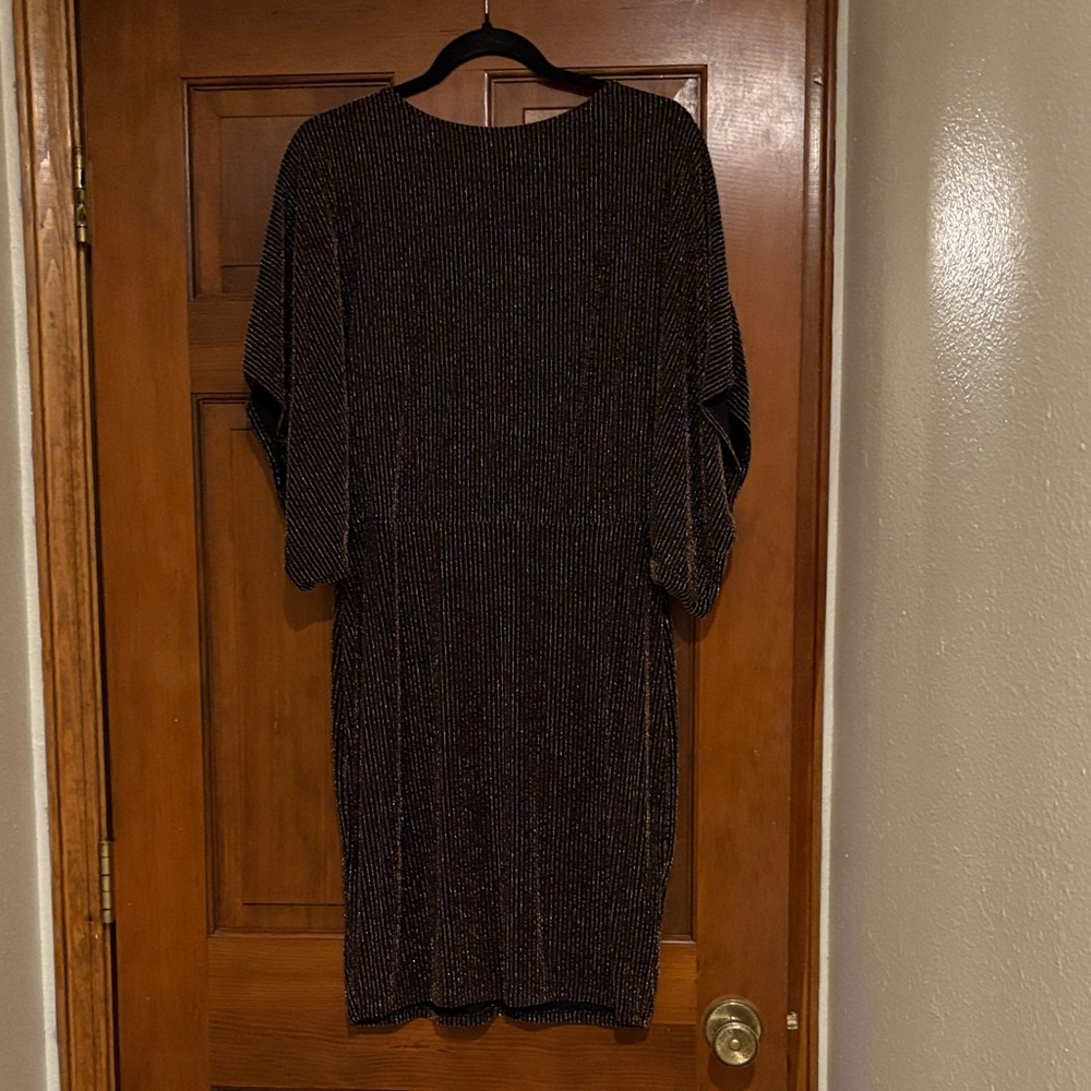 Marina Black/Brown and Gold Shimmer Dress